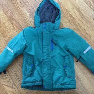 Mini Boden Boys Waterproof Winter Coat, size 4-5 Years Green